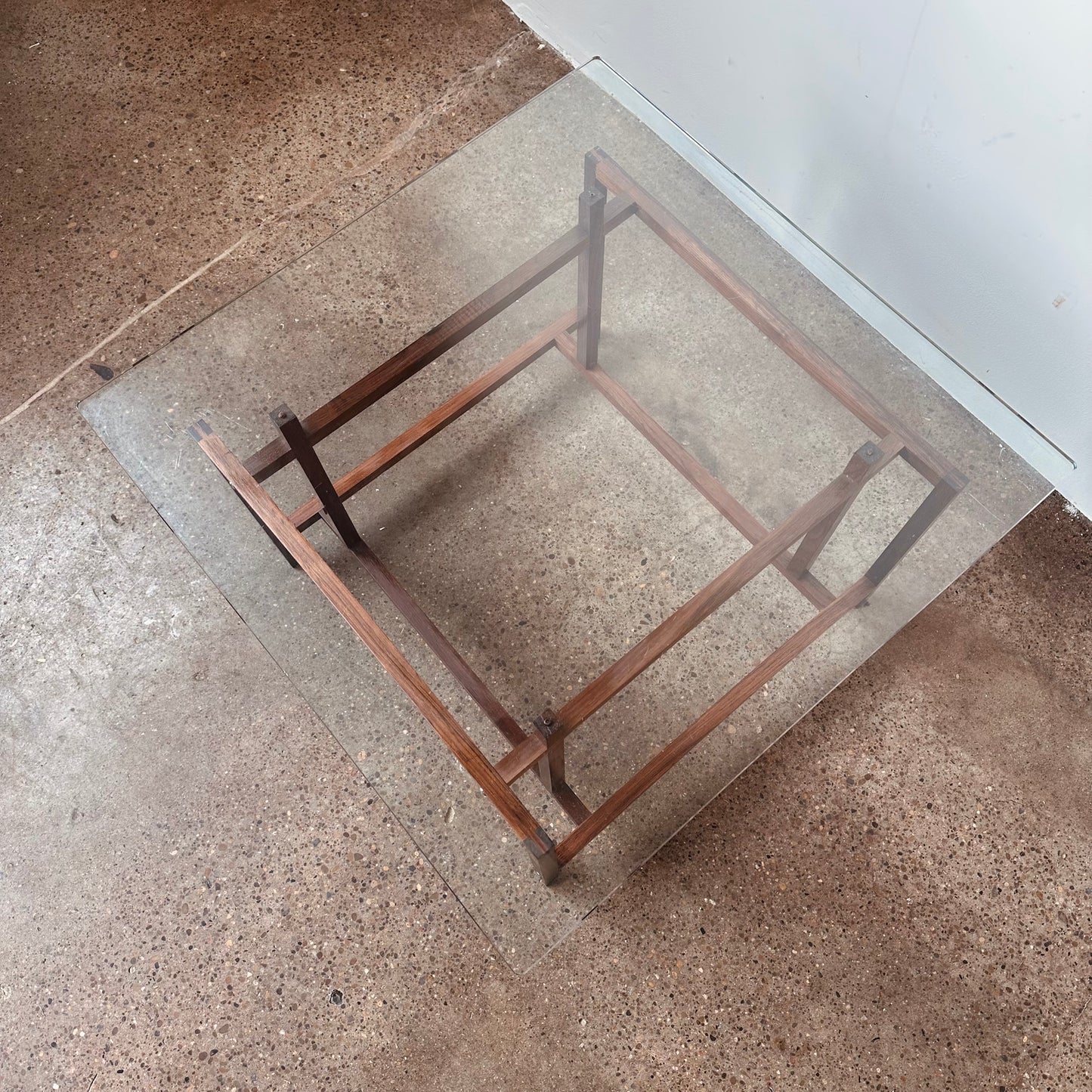 ROSEWOOD AND GLASS HENNING NORGAARD SIDE TABLE