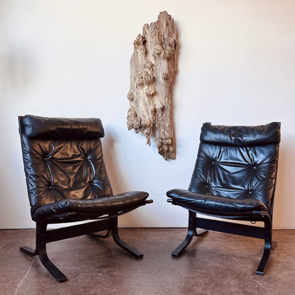 INGAR RELLING BLACK LEATHER HIGHBACK CHAIR FOR WESTNOFA