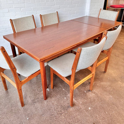 DANISH TEAK DINING TABLE 105” EXPANDABLE & REFINISHED