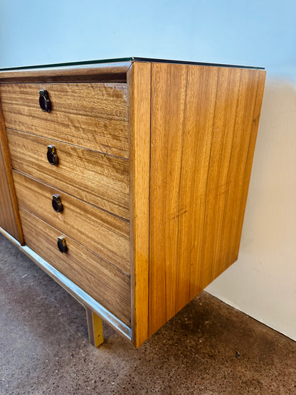 MID-CENTURY AFRICAN MAHOGANY 12 DRAWER DRESSER