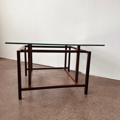 ROSEWOOD AND GLASS HENNING NORGAARD SIDE TABLE