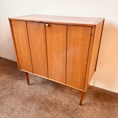 ACCORDION DOOR HONEY TONE BAR CABINET