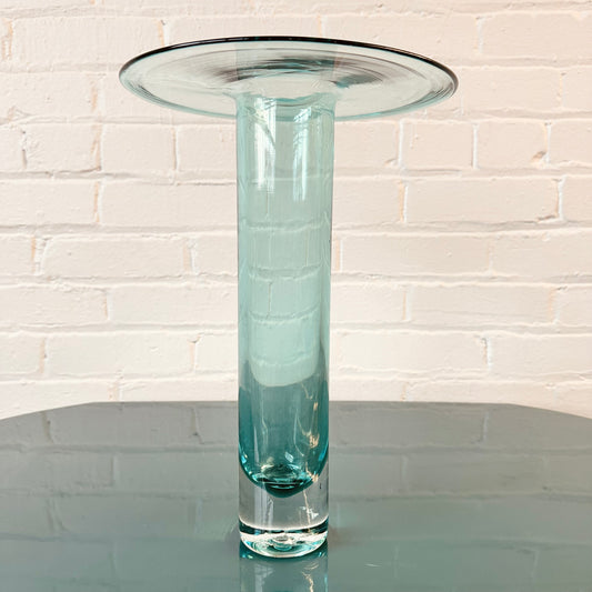 LARGE BRIM AQUA BLUE BLENKO VASE