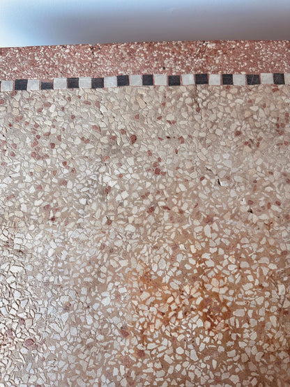 CAST IRON AND TERRAZZO FRENCH BISTRO TABLE CIRCA 19THC