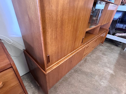 DANISH TEAK FREESTANDING WALL UNIT WITH DROP BAR