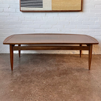 DEILCRAFT WALNUT RAISED EDGE COFFEE TABLE