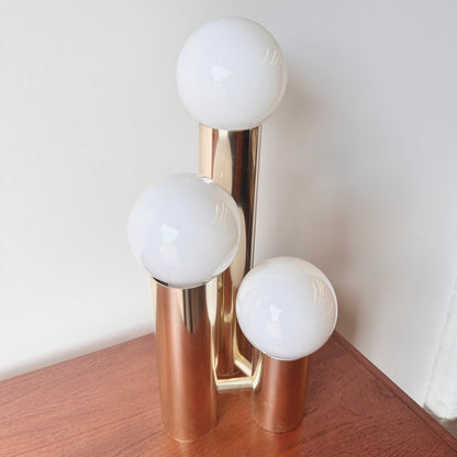 GUSTAVO MARTINEZ GOLD THREE PILLAR LAMP