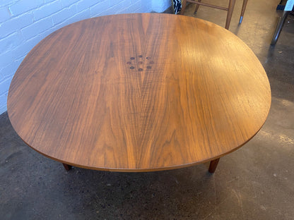 KIPP STEWART FOR DREXEL WALNUT AND ROSEWOOD COFFEE TABLE