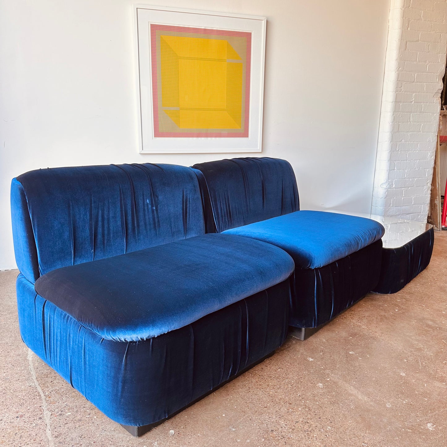 THONET CUBE SOFA AND OTTOMAN SET