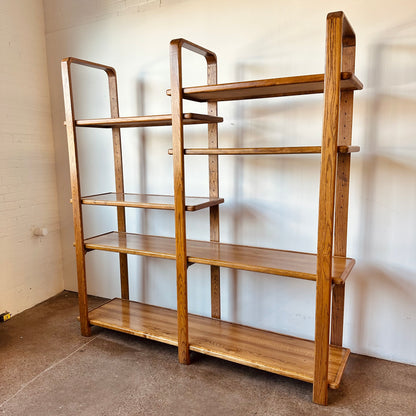 VINTAGE CERUSED BENTWOOD OAK ROOM DIVIDER BOOK SHELF