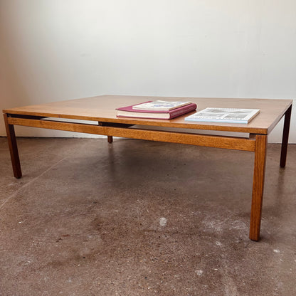 EARLY KNOLL OVERSIZED WALNUT COFFEE TABLE BY LEWIS BUTLER