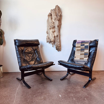 INGAR RELLING BLACK LEATHER HIGHBACK CHAIR FOR WESTNOFA