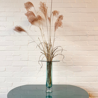 LARGE BRIM AQUA BLUE BLENKO VASE
