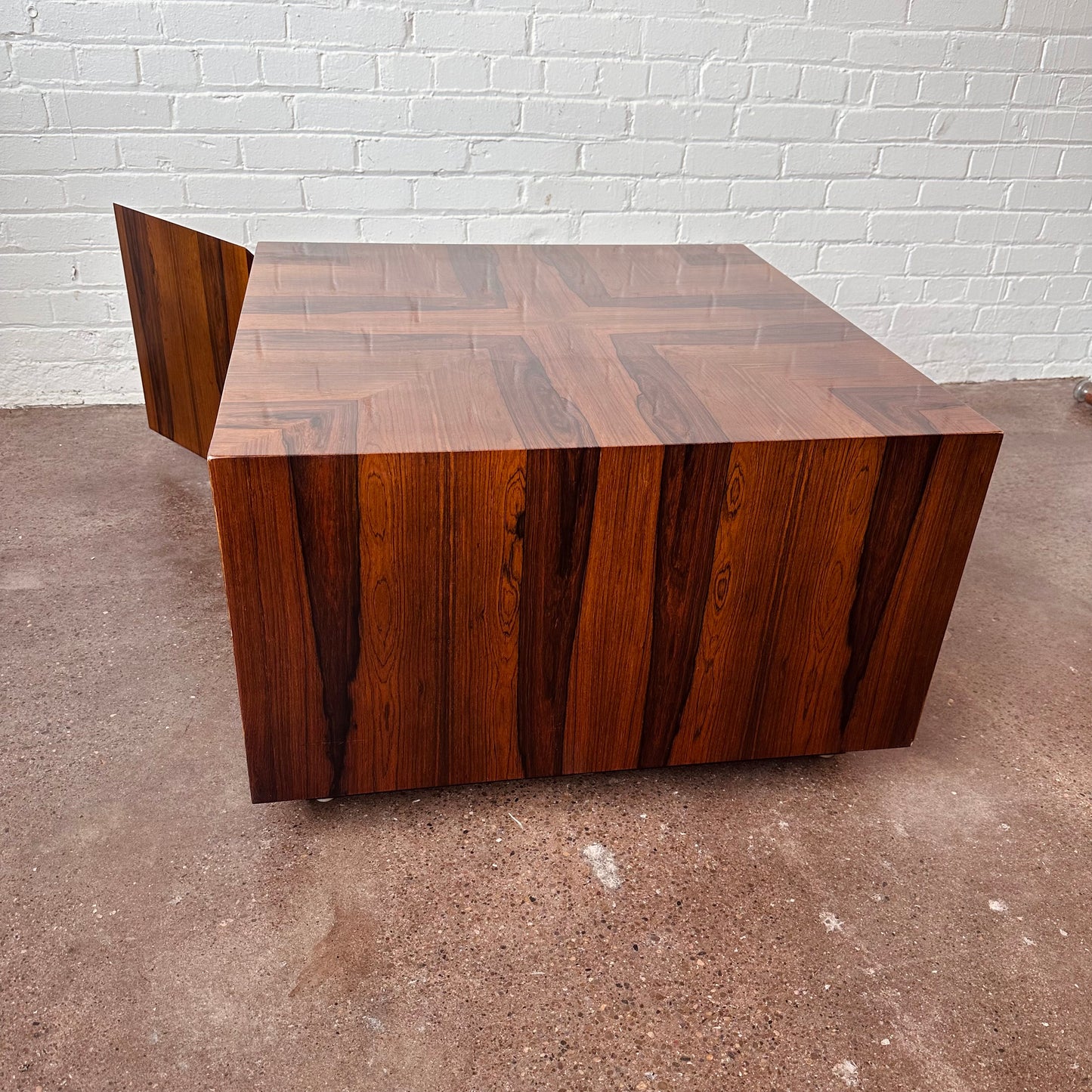 ROSEWOOD CUBE COFFEE TABLE WITH STORAGE