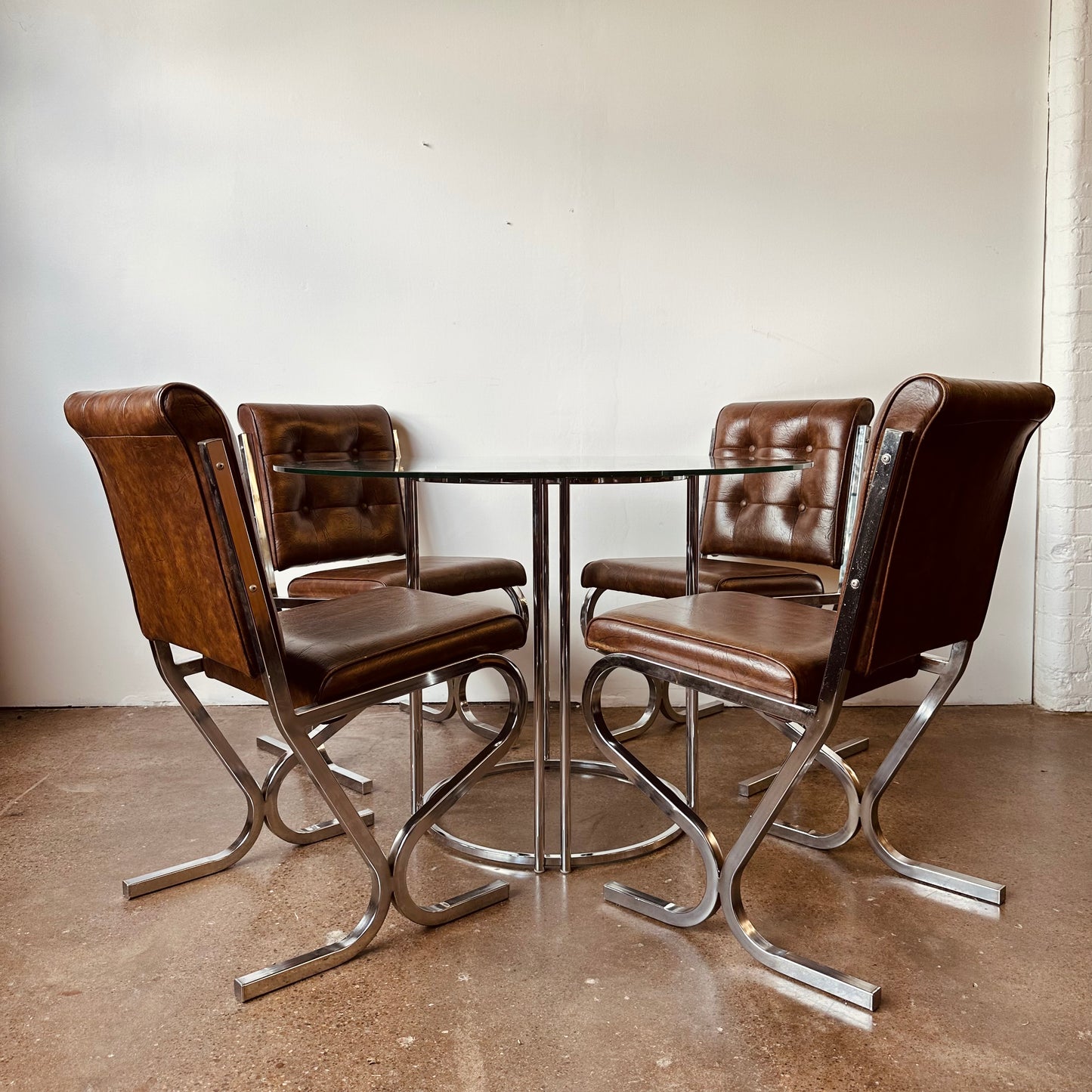 VINTAGE CHROME DINETTE CHAIRS - SET OF 4