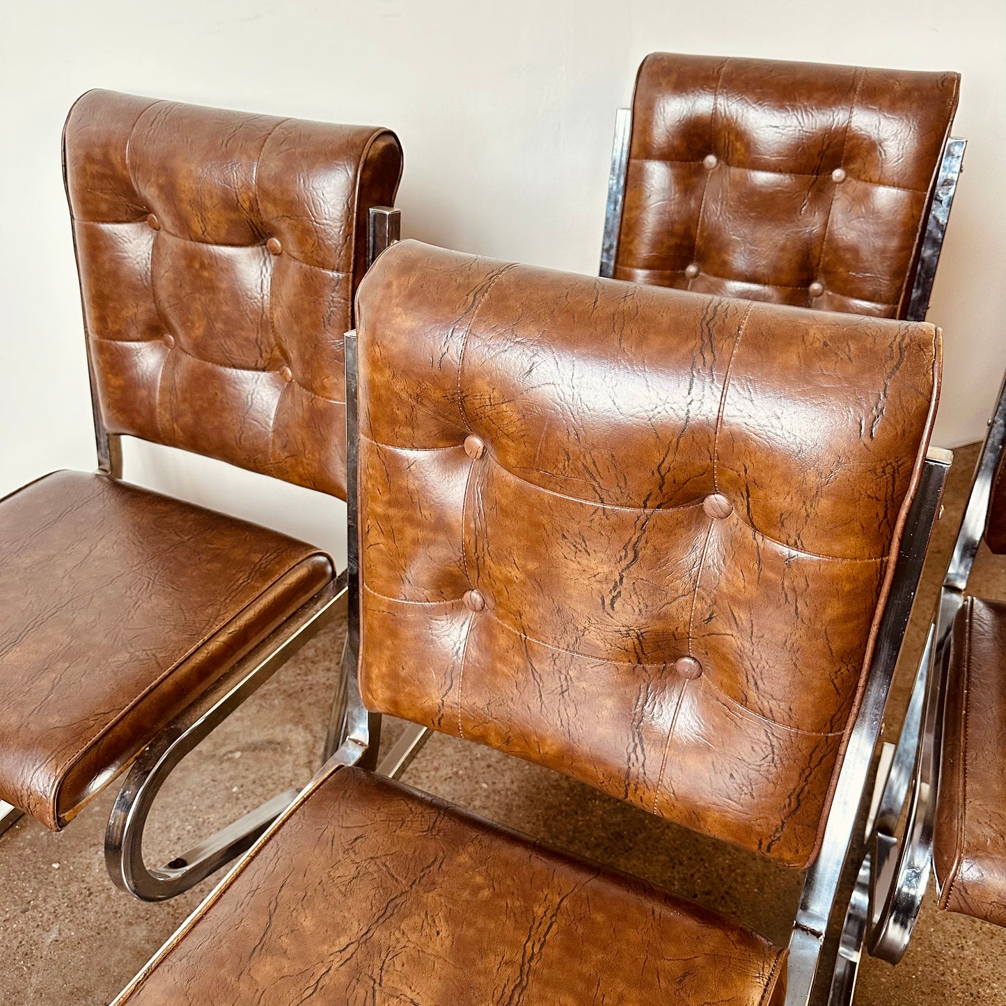 VINTAGE CHROME DINETTE CHAIRS - SET OF 4