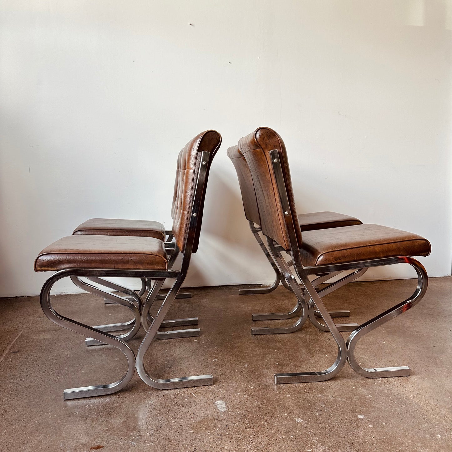 VINTAGE CHROME DINETTE CHAIRS - SET OF 4