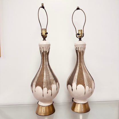 PLASTO MFG CERAMIC MCM LAMPS - A PAIR