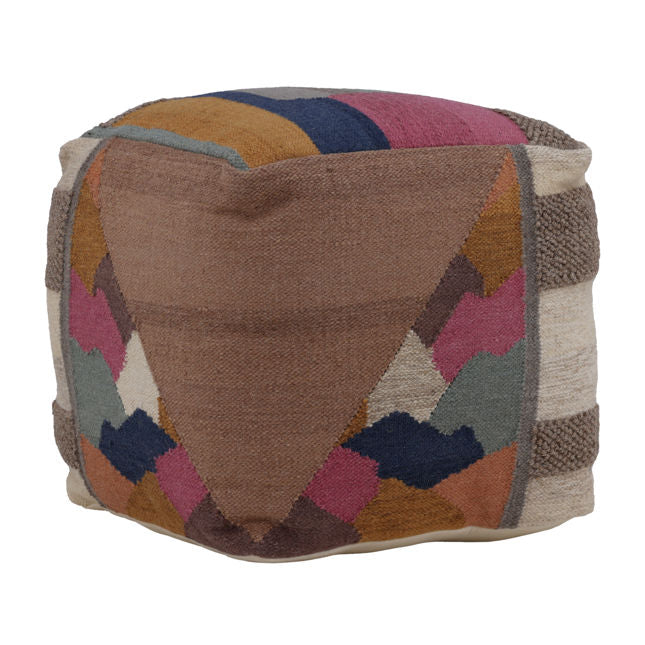 MULTICOLORED WOVEN POUF