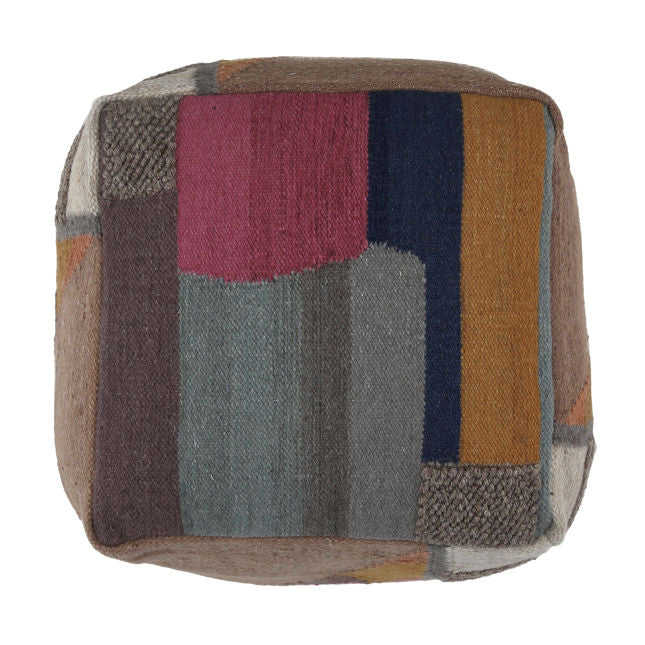 MULTICOLORED WOVEN POUF