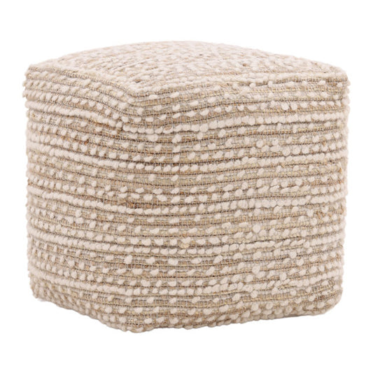 NATURAL JUTE WOVEN POUF