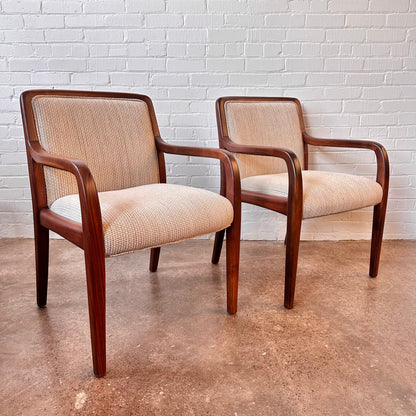 RESTORED VINTAGE DUNBAR WALNUT ACCENT CHAIRS