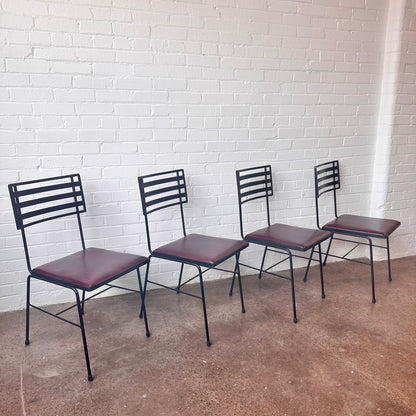 TONY PAUL STYLE WROUGHT IRON OUTDOOR CHAIRS - SET OF 4
