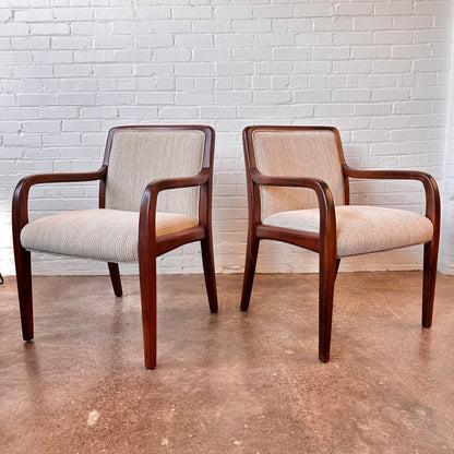 RESTORED VINTAGE DUNBAR WALNUT ACCENT CHAIRS