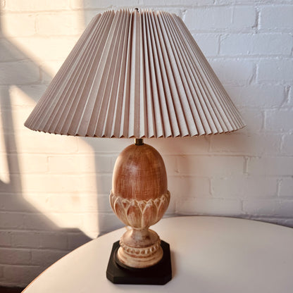 SARREID OF SPAIN OLD WORLD CARVED WOOD TABLE LAMP