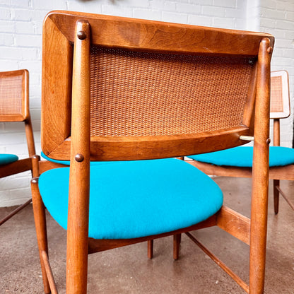 CONANT BALL DINING CHAIR SET WITH WOVEN CANE BACK