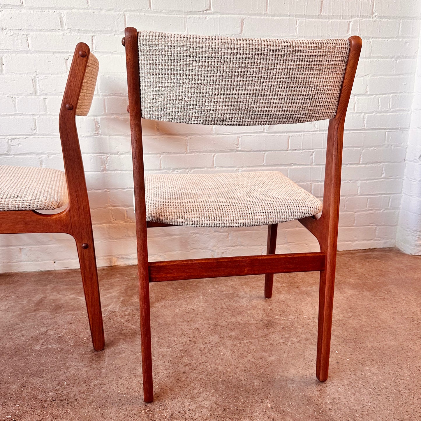 RESTORED D-SCAN DANISH TEAK DINING CHAIRS - SET OF 4