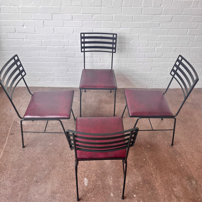 TONY PAUL STYLE WROUGHT IRON OUTDOOR CHAIRS - SET OF 4
