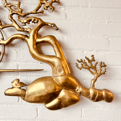 BIJAN BIJAN INTRICATE BRASS WALL SCULPTURE