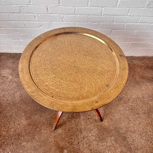 MOROCCAN BRASS TRAY SIDE TABLE