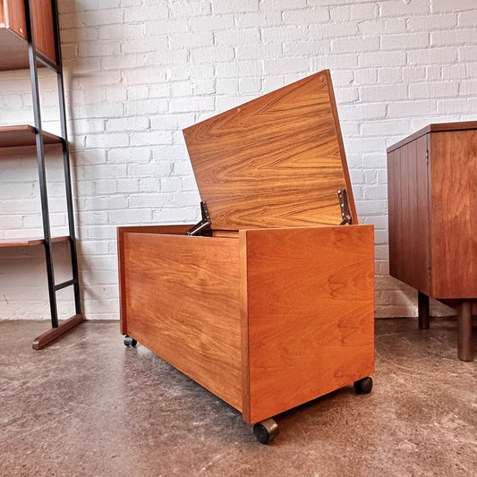 DANISH TEAK MOBILE STORAGE CHEST