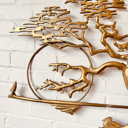 BIJAN BIJAN INTRICATE BRASS WALL SCULPTURE