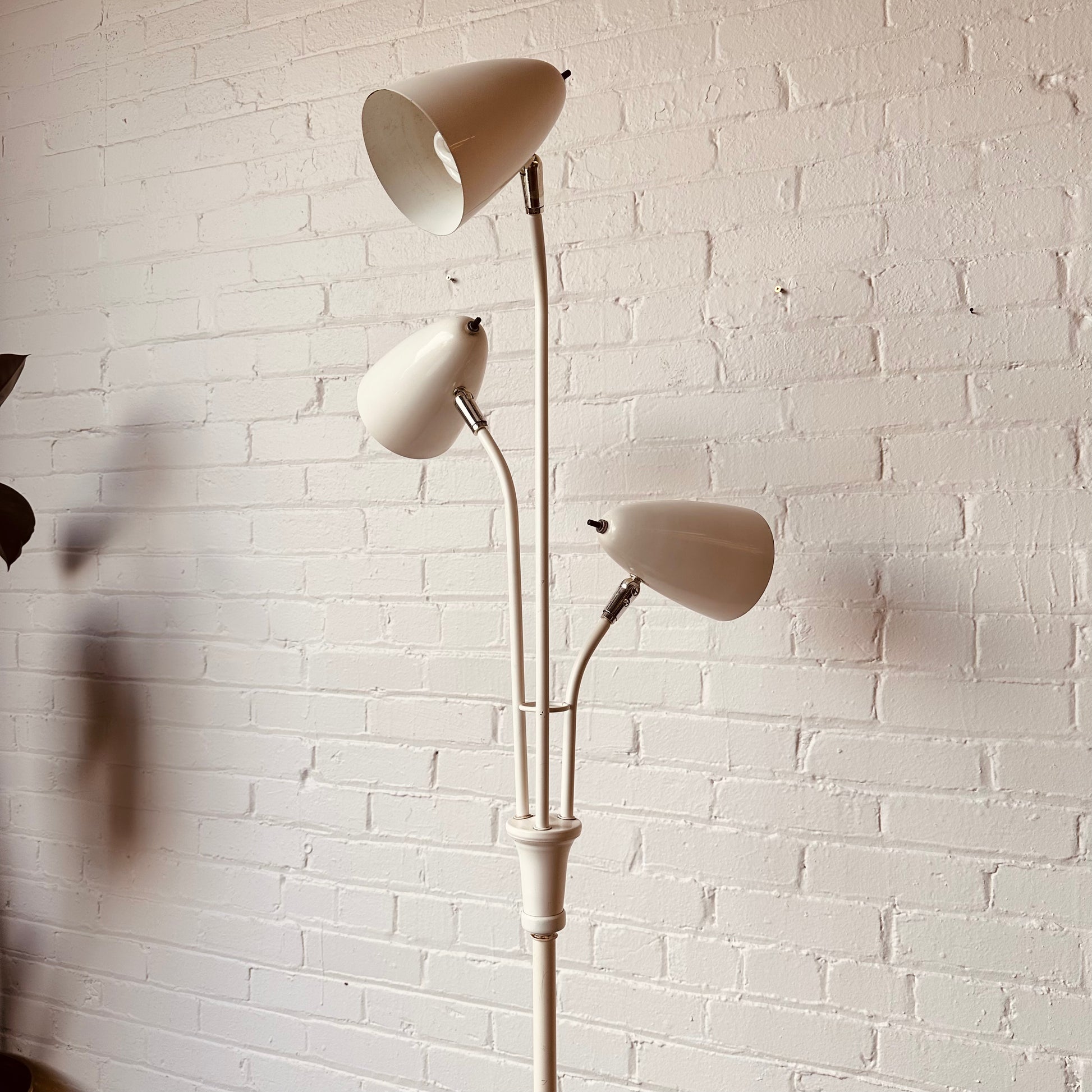 MCM THREE LIGHT WHITE ARTICULATING FLOOR LAMP MiMO Decor