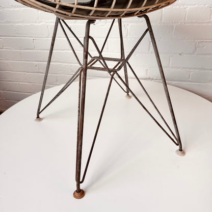 PAIR OF OLIVE GREEN EAMES DKR-2 WIRE BIKINI CHAIRS FOR HERMAN MILLER