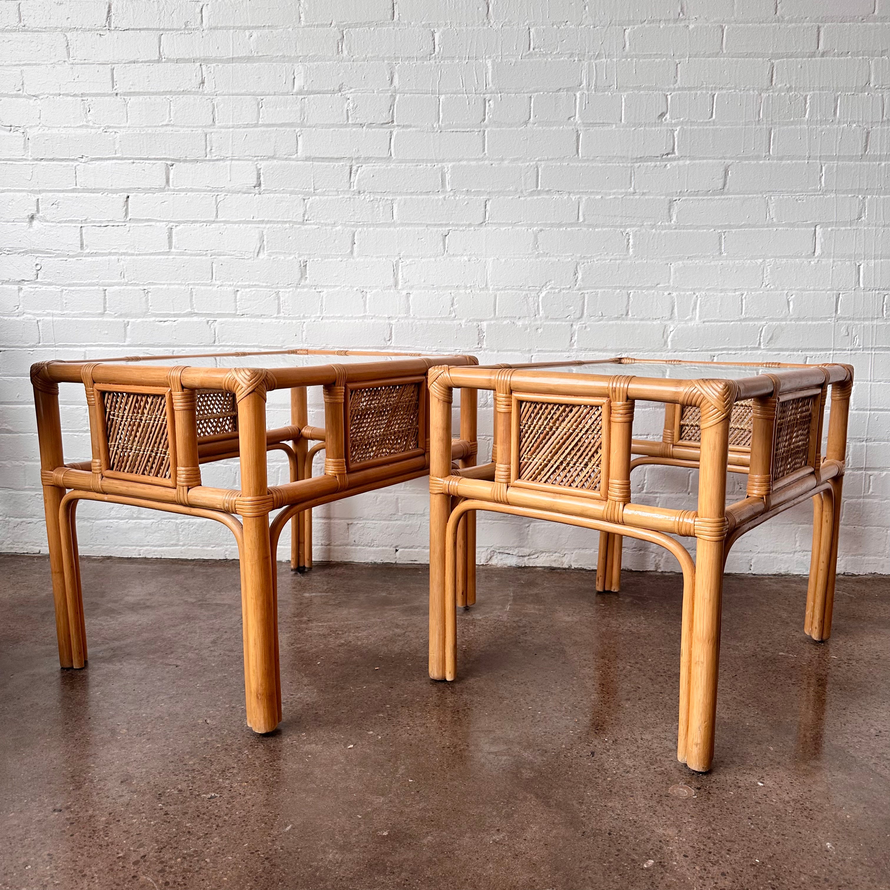 MCM BAMBOO & GLASS ACCENT TABLES – MiMO Decor