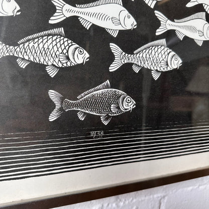 FRAMED MC ESCHER "SKY AND WATER" PRINT