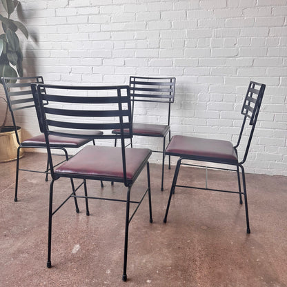 TONY PAUL STYLE WROUGHT IRON OUTDOOR CHAIRS - SET OF 4