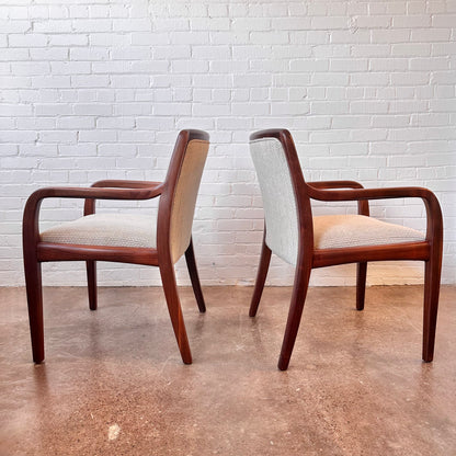 RESTORED VINTAGE DUNBAR WALNUT ACCENT CHAIRS