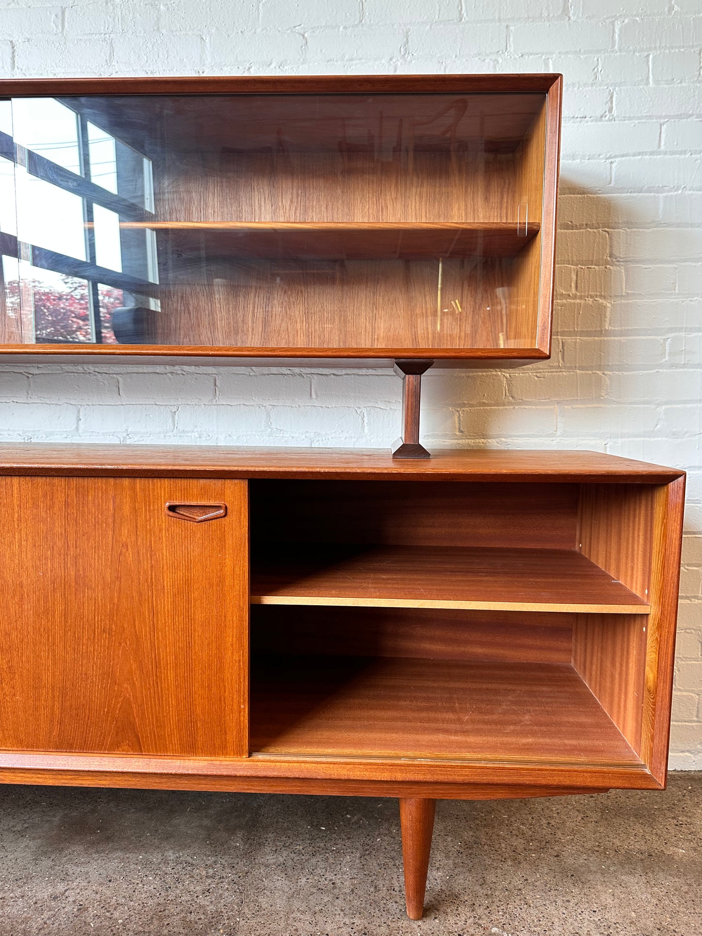 CLAUSEN & SON DANISH TEAK CREDENZA & HUTCH