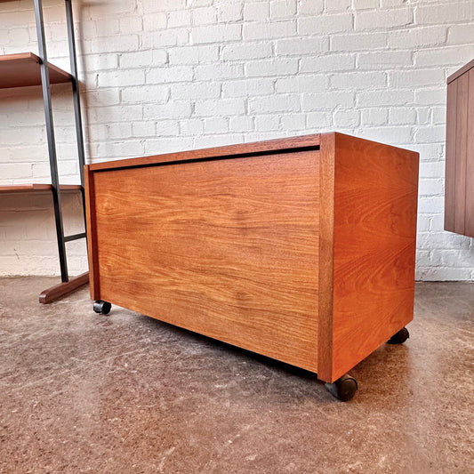 DANISH TEAK MOBILE STORAGE CHEST