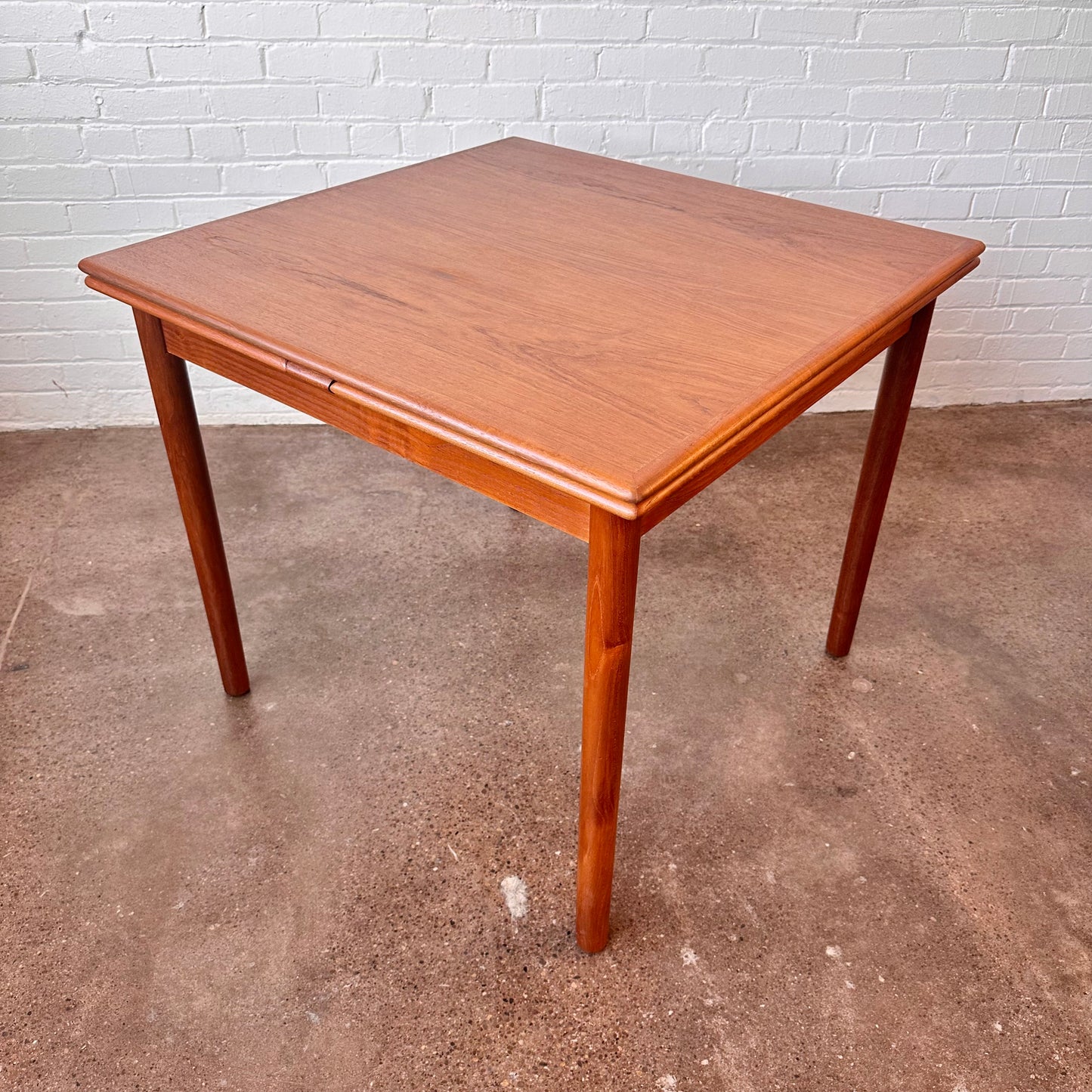 A.M MOBLER DANISH MODERN TEAK DINETTE TABLE WITH DRAW LEAVES