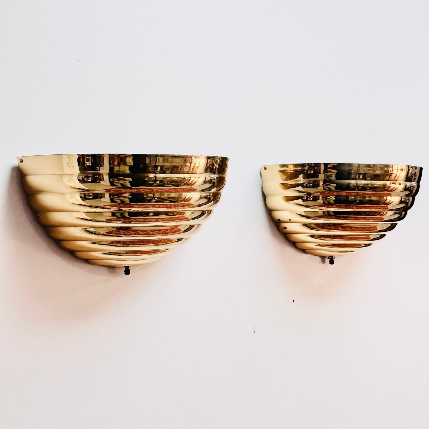 BRASS DEMILUNE SCONCES - PAIR