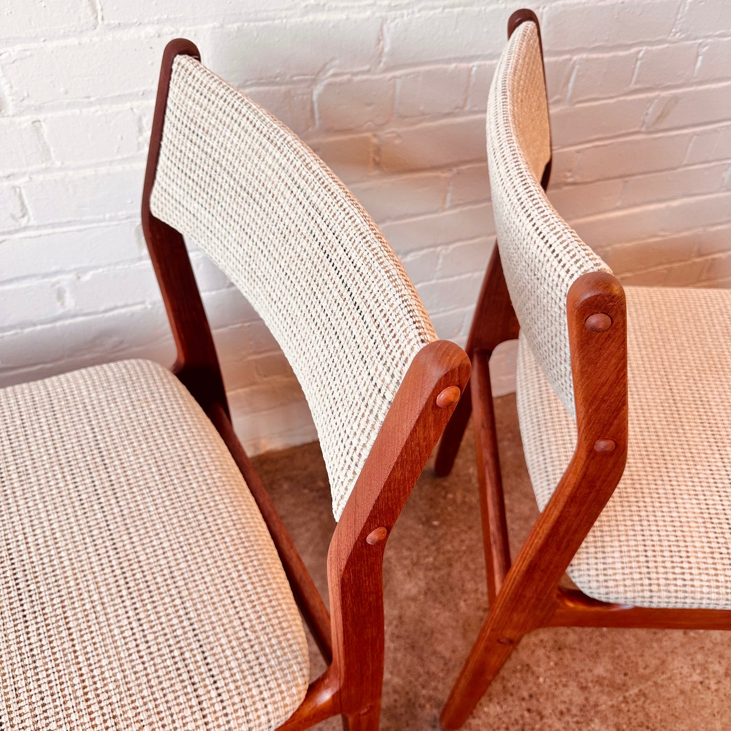 RESTORED D-SCAN DANISH TEAK DINING CHAIRS - SET OF 4