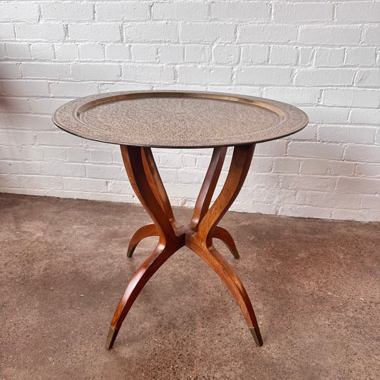 MOROCCAN BRASS TRAY SIDE TABLE