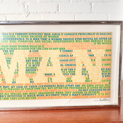 1980 VINTAGE "WOMAN" FRAMED PRINT BY KENNETH GROOMS