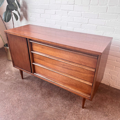 MCM PETITE WALNUT CREDENZA BY BASSETT
